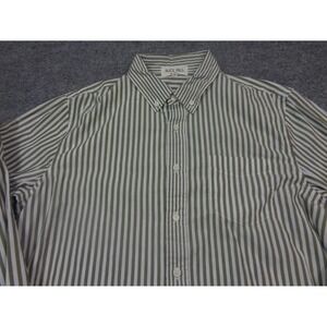 Alex Mill Shirt Mens L Green White Stripe Wash N Go Button Down Long Sleeve